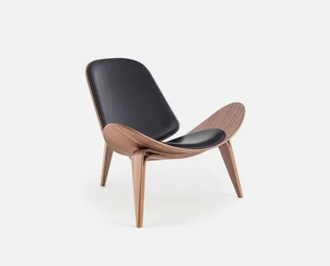 Poltrona Design in legno con seduta in pelle di Sigerico