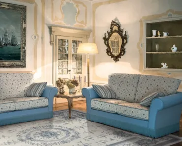 Divano classico lineare in tessuto Oxford-Luxury di Rigosalotti