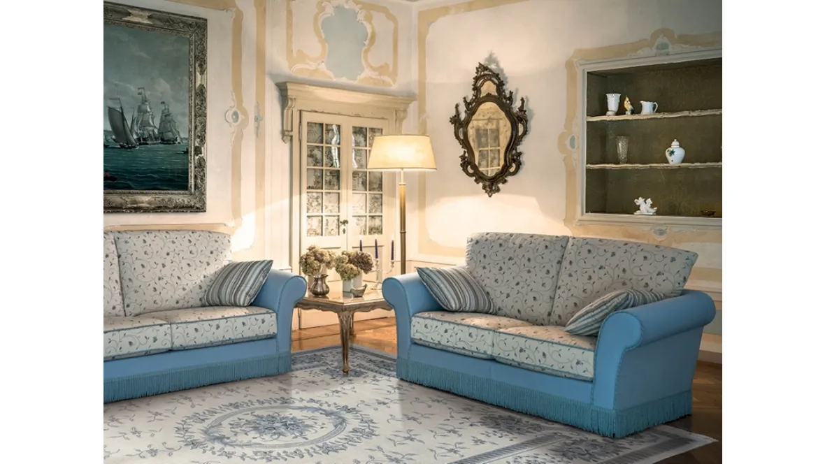 Divano classico lineare in tessuto Oxford-Luxury di Rigosalotti