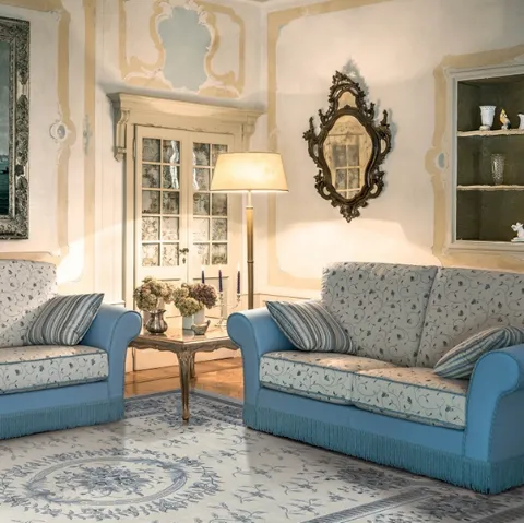 Divano classico lineare in tessuto Oxford-Luxury di Rigosalotti