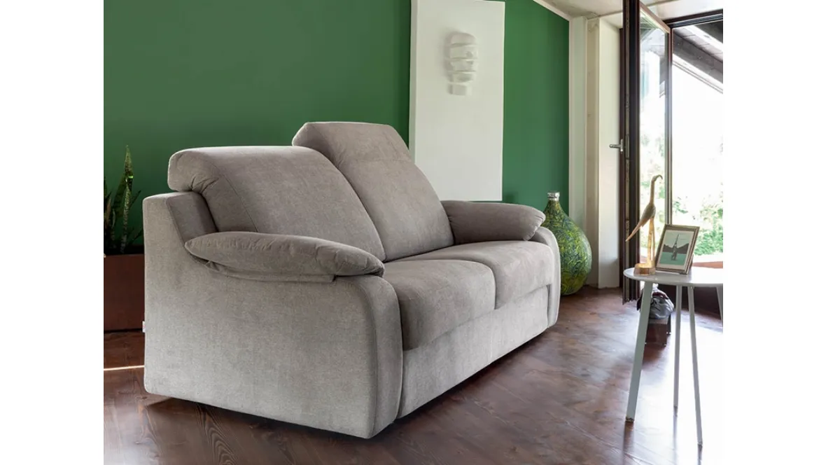 Divano relax lineare in tessuto imbottito Link-XS di Rigosalotti