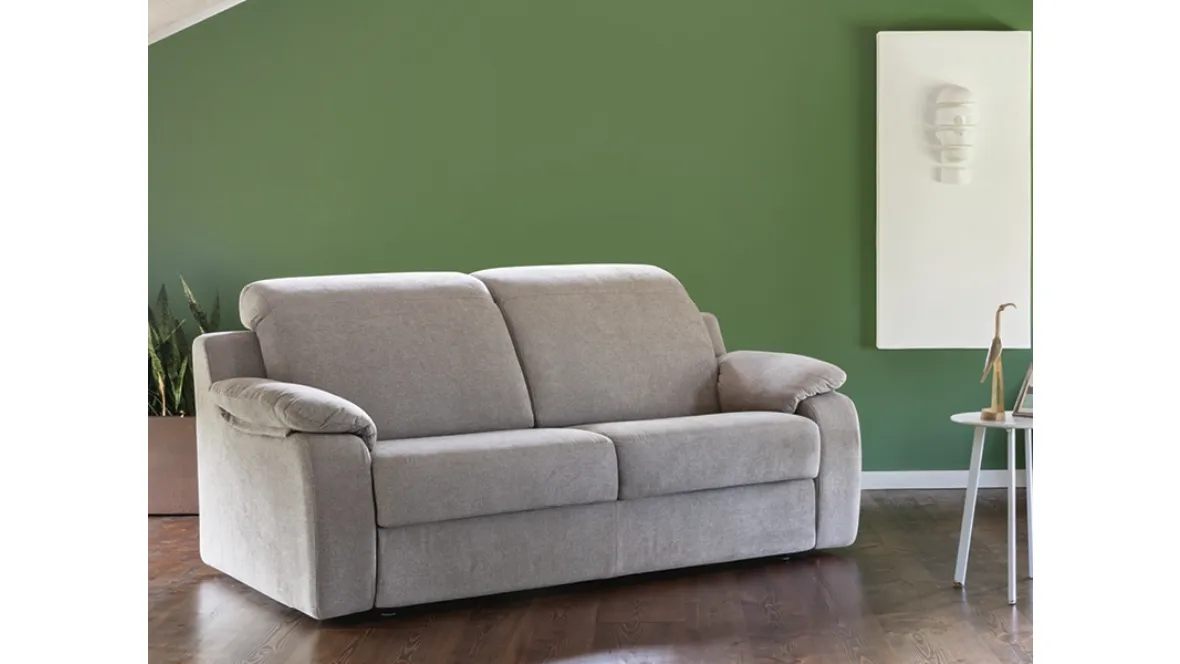Divano relax lineare in tessuto imbottito Link-XS di Rigosalotti