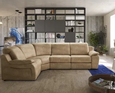 Divano relax angolare in pelle Link di Rigosalotti