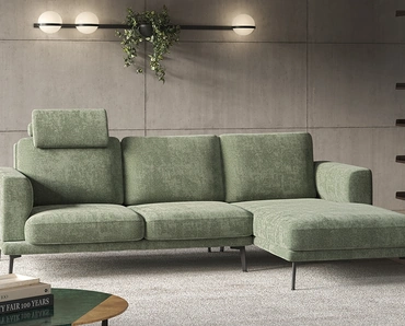 Divano con penisola Trebon di Rigosalotti