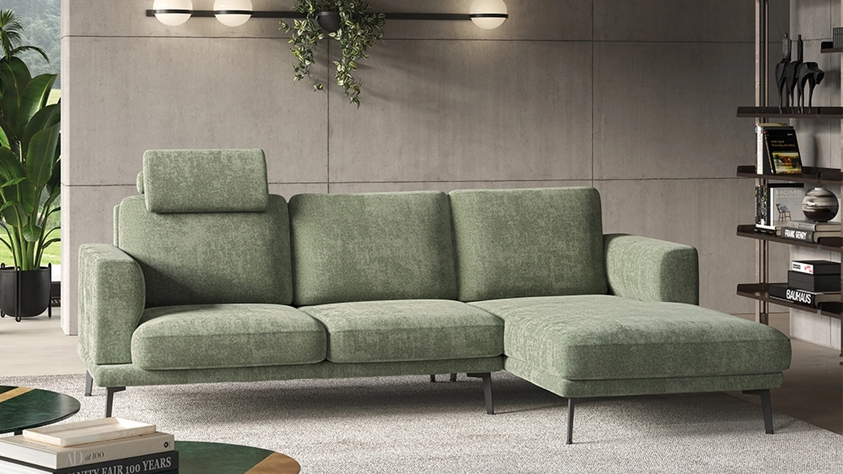 Divano con penisola Trebon di Rigosalotti