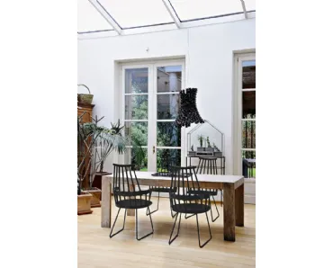 Sedia Comback Slitta in tecnopolimero termoplastico e base in acciaio di Kartell