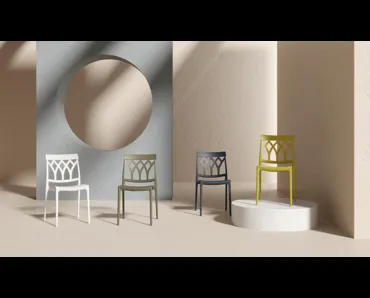 Sedia impilabile Frida in polipropilene di MaxHome