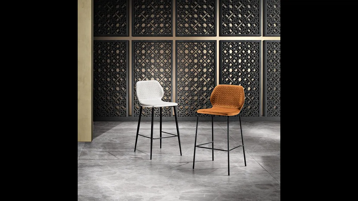 Sgabello Dandy in tessuto Trapuntato di MaxHome