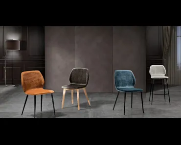 Sedia Dandy Trapuntato in tessuto imbottito di MaxHome