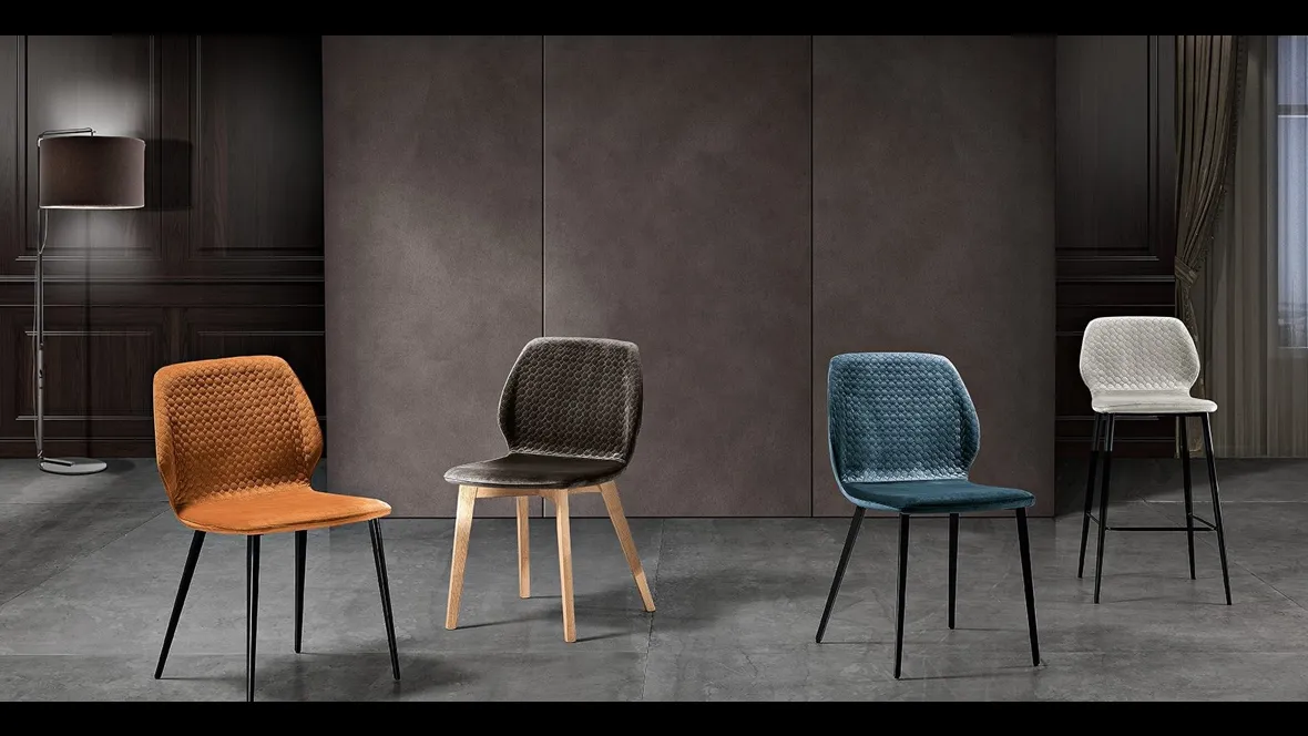 Sedia Dandy Trapuntato in tessuto imbottito di MaxHome