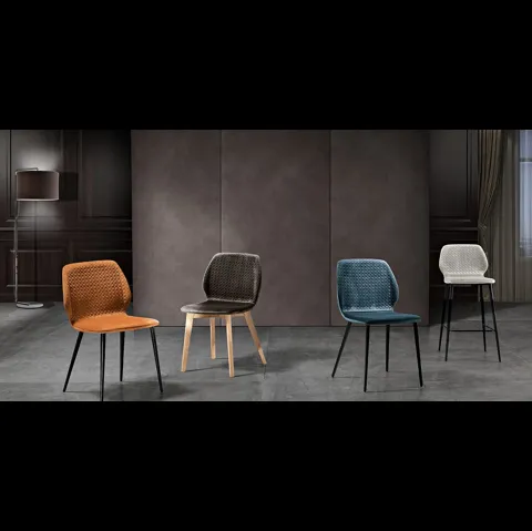 Sedia Dandy Trapuntato in tessuto imbottito di MaxHome