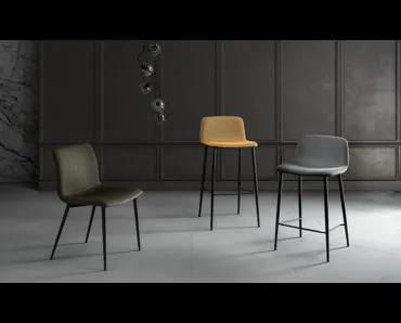 Sgabello Rebecca 3D in tessuto imbottito di MaxHome