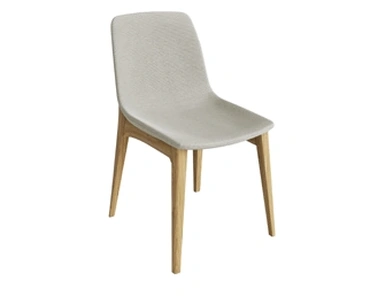 Sedia Valora in tessuto imbottito e gambe in legno di Pizzolato