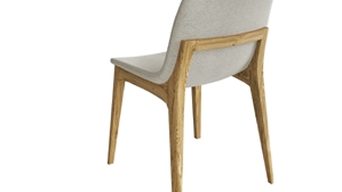 Sedia Valora in tessuto imbottito e gambe in legno di Pizzolato