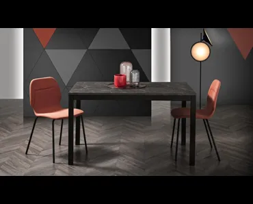 Tavolo allungabile in melaminico marmo grigio Huragan di MaxHome