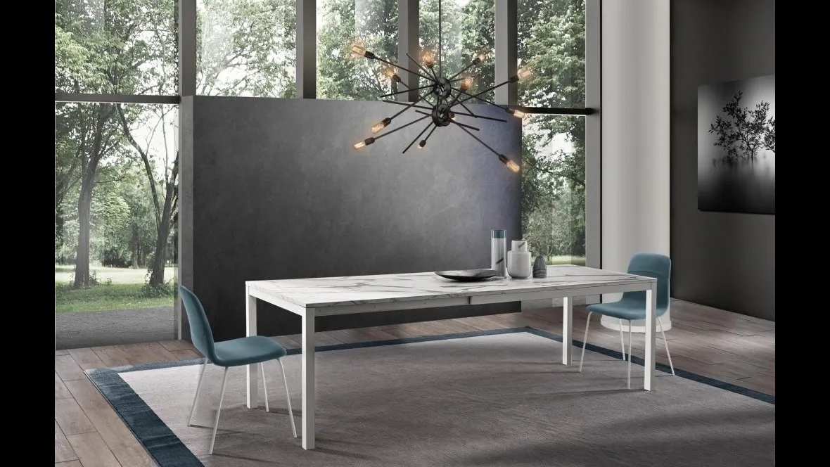 Tavolo allungabile Huragan in melaminico Calacatta di MaxHome