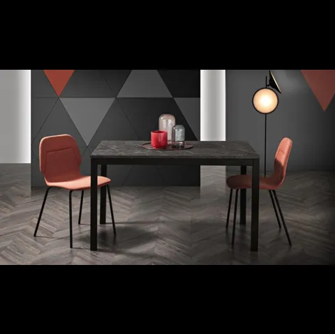 Tavolo allungabile in melaminico marmo grigio Huragan di MaxHome