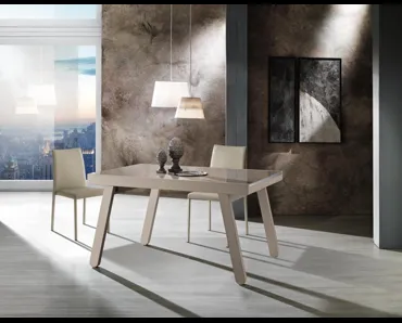 Tavolo allungabile Jacopo con top in laccato lucido Kashmir di MaxHome