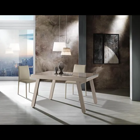 Tavolo allungabile Jacopo con top in laccato lucido Kashmir di MaxHome