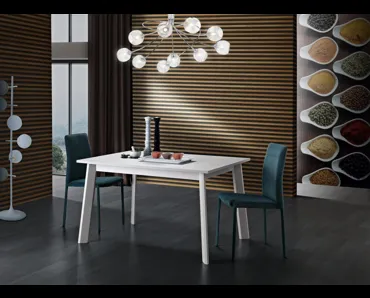 Tavolo da cucina allungabile in melaminico Cemento Bianco Ghiaccio Teo di MaxHome