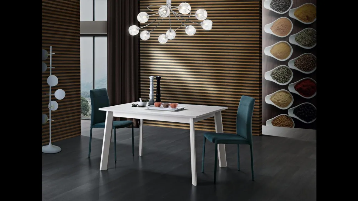 Tavolo da cucina allungabile in melaminico Cemento Bianco Ghiaccio Teo di MaxHome