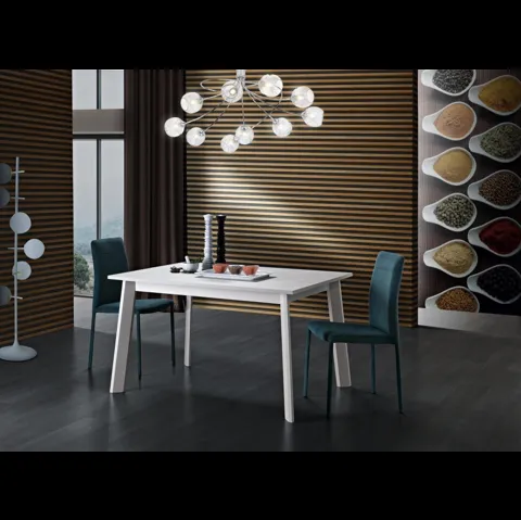 Tavolo da cucina allungabile in melaminico Cemento Bianco Ghiaccio Teo di MaxHome