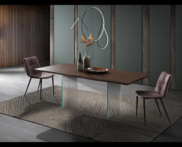 Wood Rovere Termocotto con base in vetro trasparente di MaxHome
