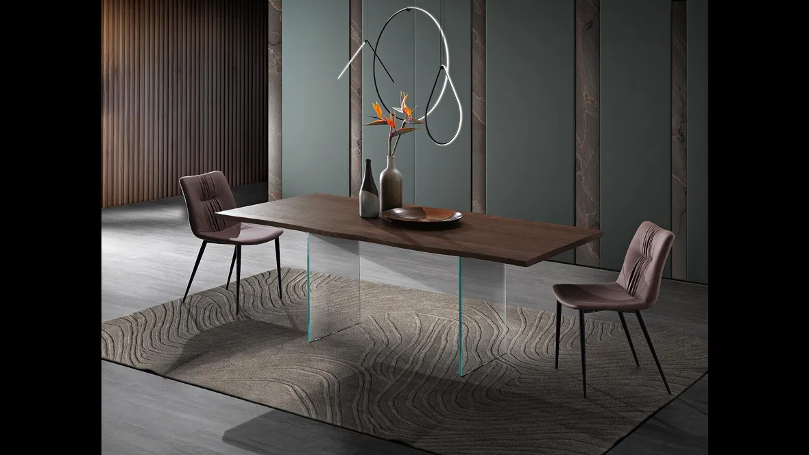 Wood Rovere Termocotto con base in vetro trasparente di MaxHome