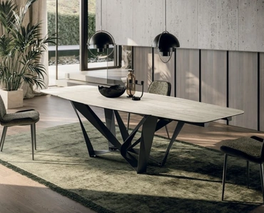 Tavolo allungabile Papillon in ceramica travertino di Sedit