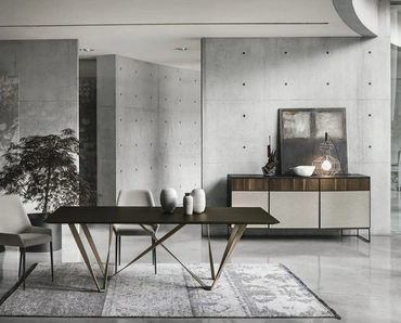 Tavolo fisso Wave finitura Rovere Moka di Sedit