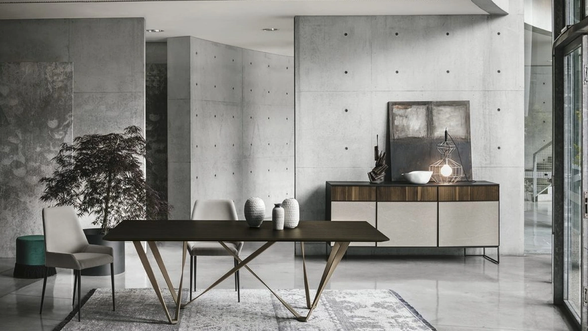 Tavolo fisso Wave finitura Rovere Moka di Sedit