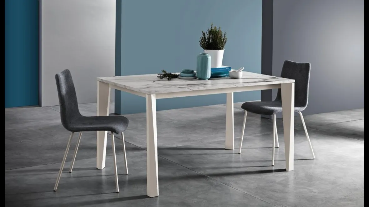Tavolo allungabile Stylo Big Stylo in melaminico Calacatta di MaxHome