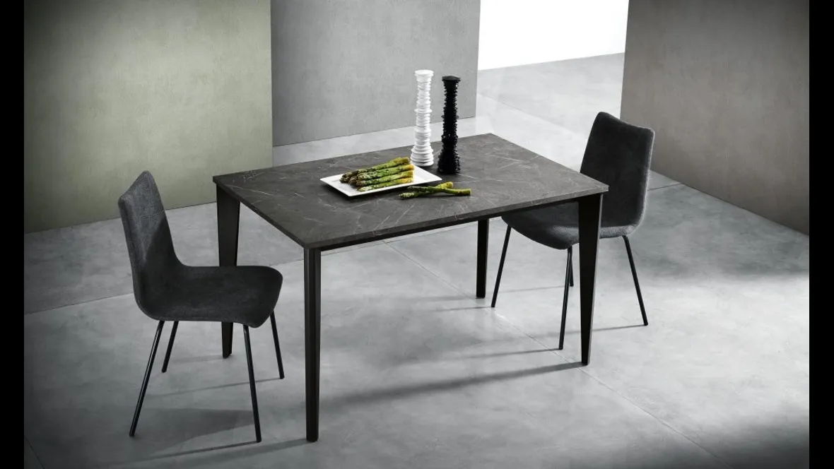 Tavolo allungabile Stylo Big Stylo in melaminico marmo nero di MaxHome