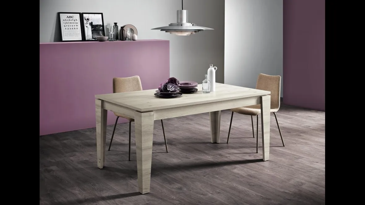 Tavolo da cucina Rigo in melaminico Rovere Capri di MaxHome