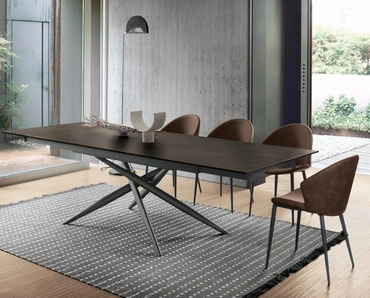 Tavolo allungabile Tiffany finitura materico calce scura di Sedit