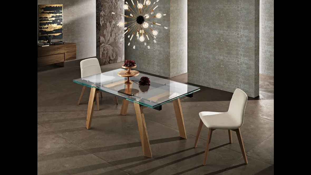 Tavolo allungabile in vetro trasparente Yuri di MaxHome