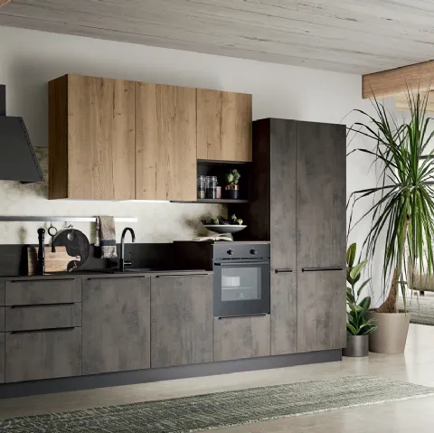 Cucina Moderna in linea effetto cemento Easy 021 di Ar-due