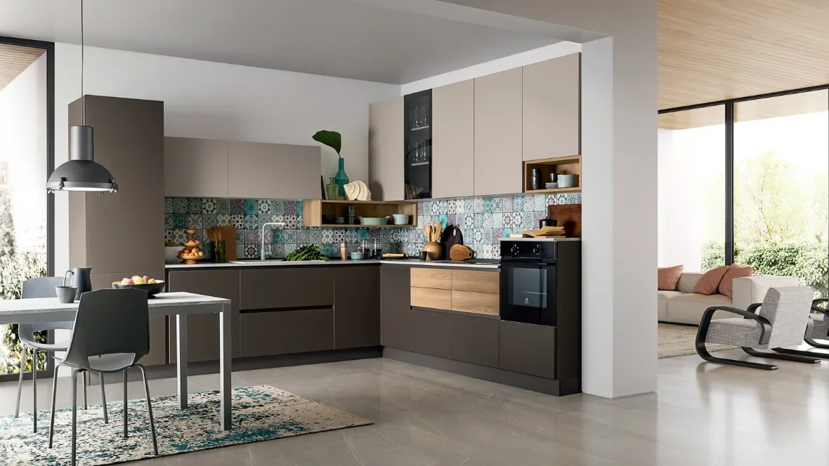 Cucina Moderna in laccato opaco ad angolo Easy 025 di Ar-due