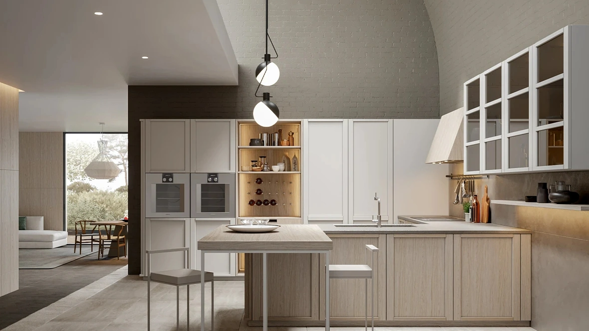 Cucina Moderna E06 Eclettica-Optima di Scandola