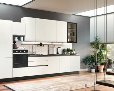 Cucina Moderna in laccato opaco lineare Easy 016 di Ar-due