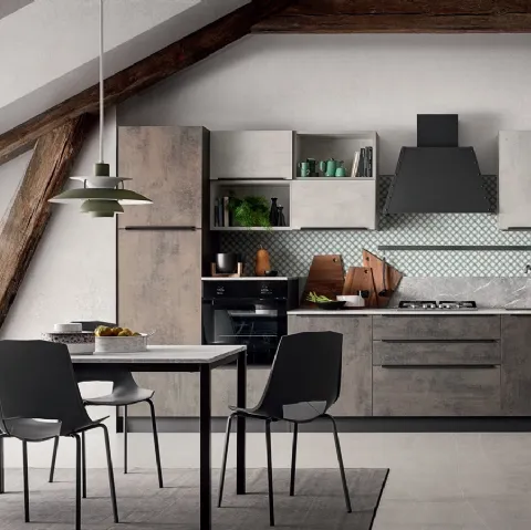 Cucina Moderna effetto cemento in linea Easy 018 di Ar-due