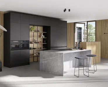 Cucina Moderna con isola K10 008 in laccato e HPL di Ar-due