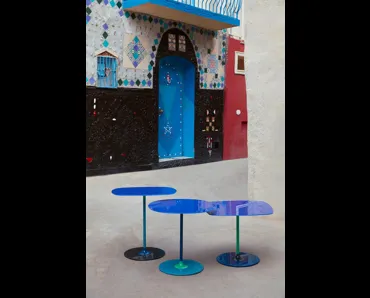 Tavolini Thierry in vetro e metallo di Kartell