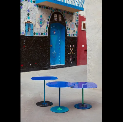 Tavolini Thierry in vetro e metallo di Kartell